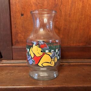 Vintage Anchor Hocking Disney Winnie the Pooh Glass Juice Carafe Pitcher Eeyore